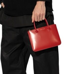 COMME DES GARCONS Leather Mini Purse Black Cowhide Minimalist Designer Pouch